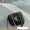 Modedesigner väskor marmont axel läder quiltad handväska mini väska för kvinnokedjor crossbody messenger svarta plånböcker vita plånbok