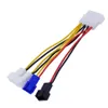 IDE 4Pin Molex To 4 Port 3Pin Computer Fan Power Supply Cable 2-port 12V 7V 5V Speed Reduction Lines Deceleration Cord 22AWG