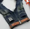Męskie dżinsy hurtownia-męskie dżinsy niebieski czarny kolor proste porwane dżinsy dla mężczyzn moda jeansy motocyklowe spodnie z guzikami 772
