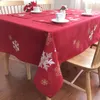 Tischdecke, rot, Kissenbezug, Stickerei, Schneeflocken-Tischdecke, Urlaubsdekoration, Tischsets, Jahr, Weihnachten, Party, Zuhause, El, waschbar