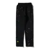 2023 High Street Fashion Brand Presentmen's Pants Colorful Speckled Ink Loose Straight Leg Sports Autumn and Winter Couples Plush Guards