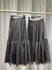 Skirts Spring Products High Waist Elastic Mesh Pleated Two Piece Set Of Metal Wire Decoration Splicing Design 230316