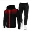 Herrspårspår Spring Autumn Brand Sports Tryckt hoodie -uppsättningar av män Manlig lyxig fleece Zip Casual Designer Sportkläder kostymer kläder 230317