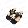 2023 Damen Pinch Toe Blondie Sandalen Kreisförmig ineinandergreifende flache Sandale Typ Goldton Zubehör Flip Flops Schuhgröße 35-43