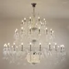 Lustres Immense Salon Lustre Cristal El Luminaires Décor À La Maison Led Avize Chrome E14 Verre Clair Lustre Moderno