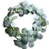 Decorative Flowers Simulation Plant Encrypted Eucalyptus Leaf Rattan Wedding Vine Ceiling Gold