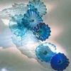 modern glass wall lights dining lamps blue wall plates wall sconce shelf stair sconce Nordic Murano Glass Flowers Arts for Living Room 30 to 35 CM