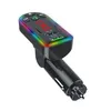 Car F7 Charger Bluetooth FM Transmitter Dual USB Quick Charging Type C PD Ports Adjustable Colorful Atmosphere Lights Handsfree Audio