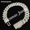 Moissanite Iced Bust Down Down 12mm Solid Hip Hop Cuban Link Bracelet em Sterling Silver