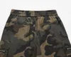 Bolsos masculinos de shorts harajuku y2k bolsos de camuflagem lavados shorts de verão masculino de rua de luta de joelheira largo de joelhos