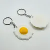 Bulk Price Simulation Egg Keychain Pendant Resin Fried Egg Creative Food Keychains Bag Car Key Chain Jewelry Gift Accessories