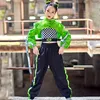 Stage Wear Hip Hop Girl Dance Clothes Green Crop Tops Loose Pants Kpop Outfits Kids Street Jazz Modern Performance Costumes