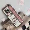 Top Fashion Wrist Band Flower Letter Phone Case for IPhone 15 13 13pro 14 14pro 12 Pro Max 11 X Xs Xr Matte TPU Back Shell Case Luxury Print Cover iPhone14