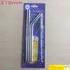 4pcs المعادن مباشرة شرب القش الصديقة الصلب المقاوم للصدأ Straw1pc فرشاة الطعام الصف 215 مم 265 ملم البار الملحقات