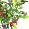 Decorative Flowers Artificial Plants Plastic Red Yellow Pepper Bouquet Fake Vegetable For Garden Home Decoration Accessories Greenery