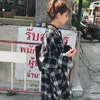 Chemisiers pour femmes chemises classique rétro motif à carreaux femmes Blouse Style coréen lâche décontracté noir revers chemise à manches longues 230317