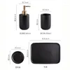 Bath Accessoire Set Noordse kunst Mat Black Ceramic Wash Minimalistische badkamer Home Accessories Lotion fles Toothbrustel Cup Soap Dish Wedding