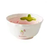 Bols Creative Kawaii Fraise Bol pour Enfants Jolie Fille Coeur Riz Belle Céramique Manger Princesse