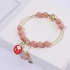 Charme Armbänder Trendy Handgemachte Glück Armreifen Für Frauen Kristall Perlen Kuh Münze Anhänger Weibliche Schmuck Geschenke