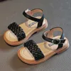 Sandalen Kuppelkameras Kinder Sommer Studenten Wohnungen Kleine Mädchen Mode Strand Sandalen Prinzessin Kleid Party Weave Weiche Sohle Schulmädchen Römische Schuhe G02194 Z0331