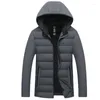 Herren Down Brand Cotton Jacket Winddofel wasserdichte Herren Wintergeschäft Casual Coat Hut abnehmbar Langarm