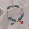Charme Armbänder Trendy Handgemachte Glück Armreifen Für Frauen Kristall Perlen Kuh Münze Anhänger Weibliche Schmuck Geschenke