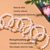 Anneaux de bande 2pcs / lot Anneau initial pour les femmes Gold Couleur coeur Mère des perles de perles Elastic Ring Fashion Dinger Bijoux Moon Girl Girl G230317