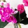 Dekorative Blumen, Phalaenopsis, Simulationsblume, 4 Köpfe, 3D-Kleber, handgefälscht, für Zuhause, weicher Zweig, Schmetterling, Lanket im Topf