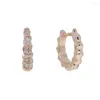 Boucles d'oreilles créoles en argent Sterling 925 géométrique Vintage bambou CZ pour femmes cercle rond petit bijoux de mode délicats