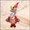 Christmas Decorations Tree Pendant Plush Hanging Ornaments Santa Reindeer Snowman Doll With Bells Party Xbjk2209 Drop Delivery Home Dhyj9