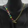 Chains 2023 Trend Splicing Enamel Craft Choker Female Stainless Steel Gold-plated Ot Buckle Star Color Necklace For Women Jewelry