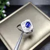 Pierścienie klastra Naturalne szafirowe pierścionek klasyczny styl piękny kolor doskonałej jakości kamienia szlachetnego 925 Srebrne specjalnie zalecane