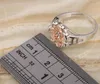 Wedding Rings Simple Champagne Morganite Zircon Gems Silver Plated Argent Solitaire Ring Size 6 / 7 8 9 S0951