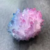 Decorative Figurines Natural Angel Aura Quartz Titanium Coated Cluster Reiki Healing Energy Crystal Stone Column Point Radiation Resistant