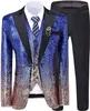 Men's Suits 3 Pieces Men's Suit Bling Shiny Color With Gold Mens Slim Fit Notch Lapel Tuxedo Wedding Formal (Blazer Vest Pants)