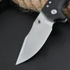 1Pcs Survival Folding Knife D2 Satin Blade G10 with Steel Sheet Handle Outdoor Camping Hiking Fishing Pocket Folder Knives with Retail Box