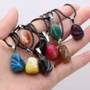 Chaînes Yachu Gros Naturel Pierre Agates Pendentif Collier Simple Cube Cristal Bijoux Pour Femmes Reiki Guérir Cadeaux