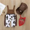 Kleidungssets 3PCS Kleinkind Baby Junge Mädchen Kleidung Sets Karneval Kostüm Party Kostüm Cowboy Outfit Strampler HutSchal Sets 230317