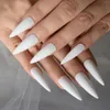 False Nails Sharp Stiletto Tips White Press On Long Matte Full Cover Acrylic Salon Fake Professional Manicure