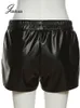 Dames shorts Joskaa Leather Biker Short Pant High Taille Summer Woman Casual Bottoms Streetwear Pocket 230317