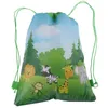 Present Wrap Jungle Theme Party Gifts Bagscandy Bags Green Safari Animals Packing Non-Woven Rackpack Kids S 34x27cm