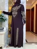 Abbigliamento etnico Musulmano Africa Medio Oriente Abaya Donna Kaftan Tessuto di seta di ghiaccio Abito lungo a maniche lunghe ricamato tradizionale Islamico 230317