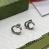Brev dubbel g logotypdesigner örhänge örhänge lyx kvinnor mode båge smycken metall ggity crystal pärla örhänge hjgf