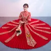 Abbigliamento etnico di lusso antico ricamo rosso reale abito da sposa sposa cinese Qipao donne tradizionali orientali Qi Pao