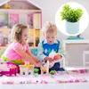 Flores decorativas, pequeñas plantas en maceta, decoración en miniatura, bonsái, adorno para niños, Mini casa verde