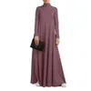 Ubrania etniczne muzułmańskie sukienki Abayas dla kobiet vintage solidne maxi sukienka damska golf sundress swobodne długie rękawe s-5xl 230317