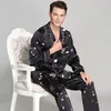 Vêtements de nuit pour hommes 16 momme ciel étoilé 100% véritable pyjama en soie ensembles hommes étoiles d'intérieur à manches longues qualité vêtements de nuit en soie mâle T9020 230317