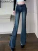 Jeans femme printemps 2022 taille haute femme jeans skinny à lacets femme denim capris pantalon jean mom flare jeans pantalon esthétique L230316