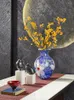 Vasen, chinesische Zen-Vase, Dekoration, Wohnzimmer, Eingang, farbige Glasur, TV-Schrank und Teetisch, Retro, erschwingliche Luxus-Blume