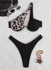 Set bikini 2023 Seksowne bikini jedno ramionowe stroje kąpielowe Kobiety kostium kąpielowy Push Up Bikini Zestaw wysokiej kąpla Brazylijskie biquni żeńskie p230316